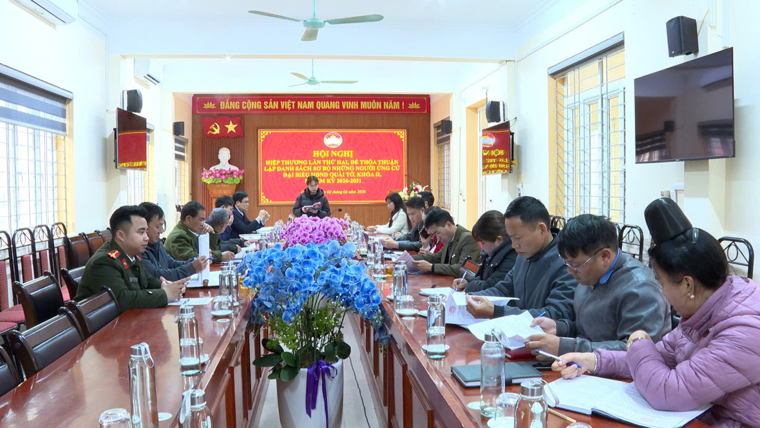 HỘI NGHỊ HIỆP THƯƠNG LẦN THỨ HAI THỎA THUẬN LẬP DANH SÁCH SƠ BỘ NHỮNG NGƯỜI ỨNG CỬ ĐẠI BIỂU HĐND XÃ QUÀI TỞ, KHÓA II, NHIỆM KỲ 2026 – 2031