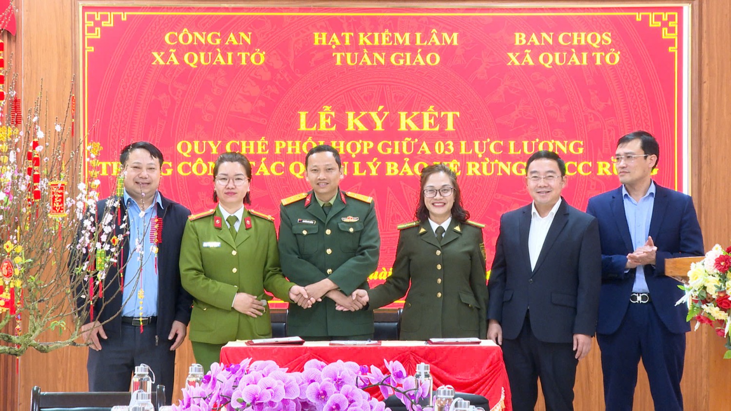 LỄ KÝ KẾT QUY CHẾ PHỐI HỢP GIỮA 03 LỰC LƯỢNG TRONG CÔNG TÁC QUẢN LÝ, BẢO VỆ RỪNG, PCCCR