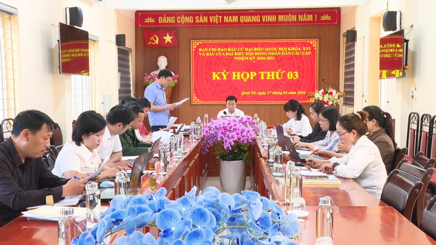 Ban Chỉ đạo bầu cử đại biểu Quốc hội khóa XVI và đại biểu HĐND các cấp nhiệm kỳ 2026 - 2031 xã Quài Tở tổ chức họp kỳ thứ 3