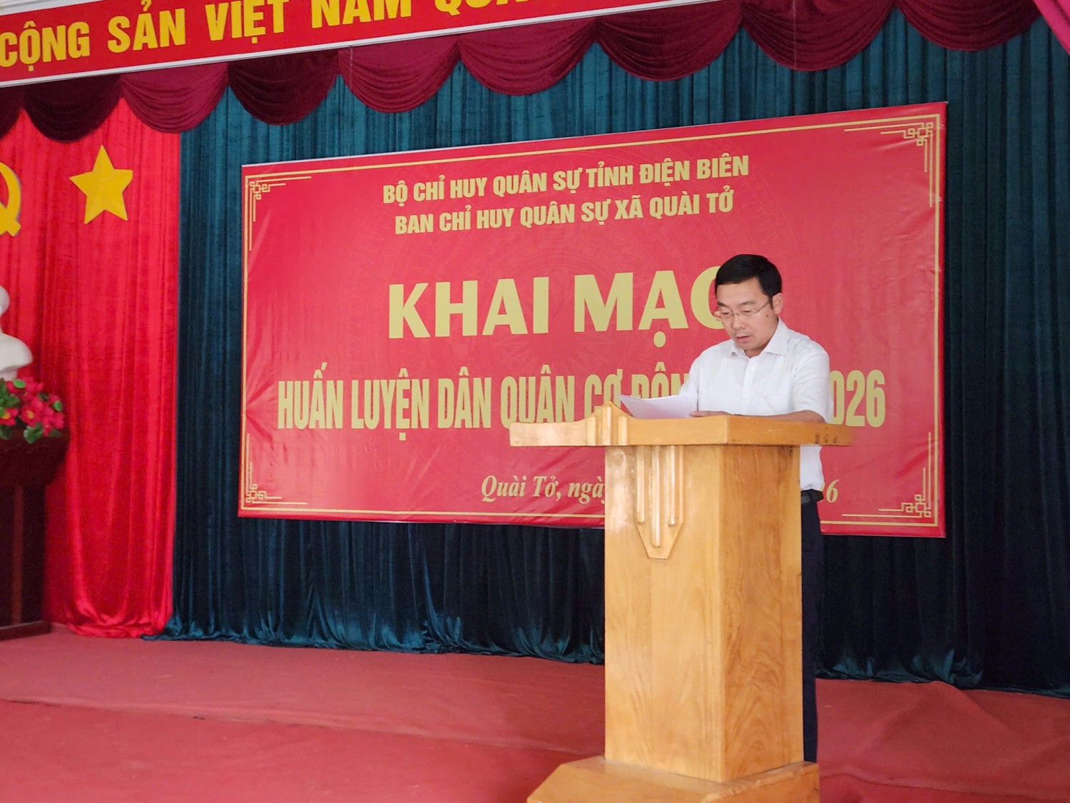 Ban CHQS xã Quài Tở khai mạc huấn luyện Dân quân cơ động năm 2026