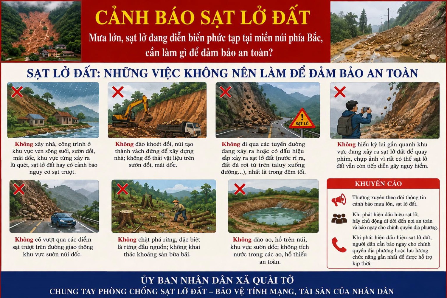 📢 CẢNH BÁO SẠT LỞ ĐẤT – CHỦ ĐỘNG PHÒNG TRÁNH ĐỂ BẢO VỆ TÍNH MẠNG VÀ TÀI SẢN