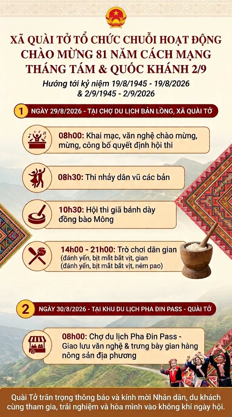 📢QUÀI TỞ TỔ CHỨC CHUỖI HOẠT ĐỘNG CHÀO MỪNG 81 NĂM CÁCH MẠNG THÁNG TÁM VÀ QUỐC KHÁNH 2/9