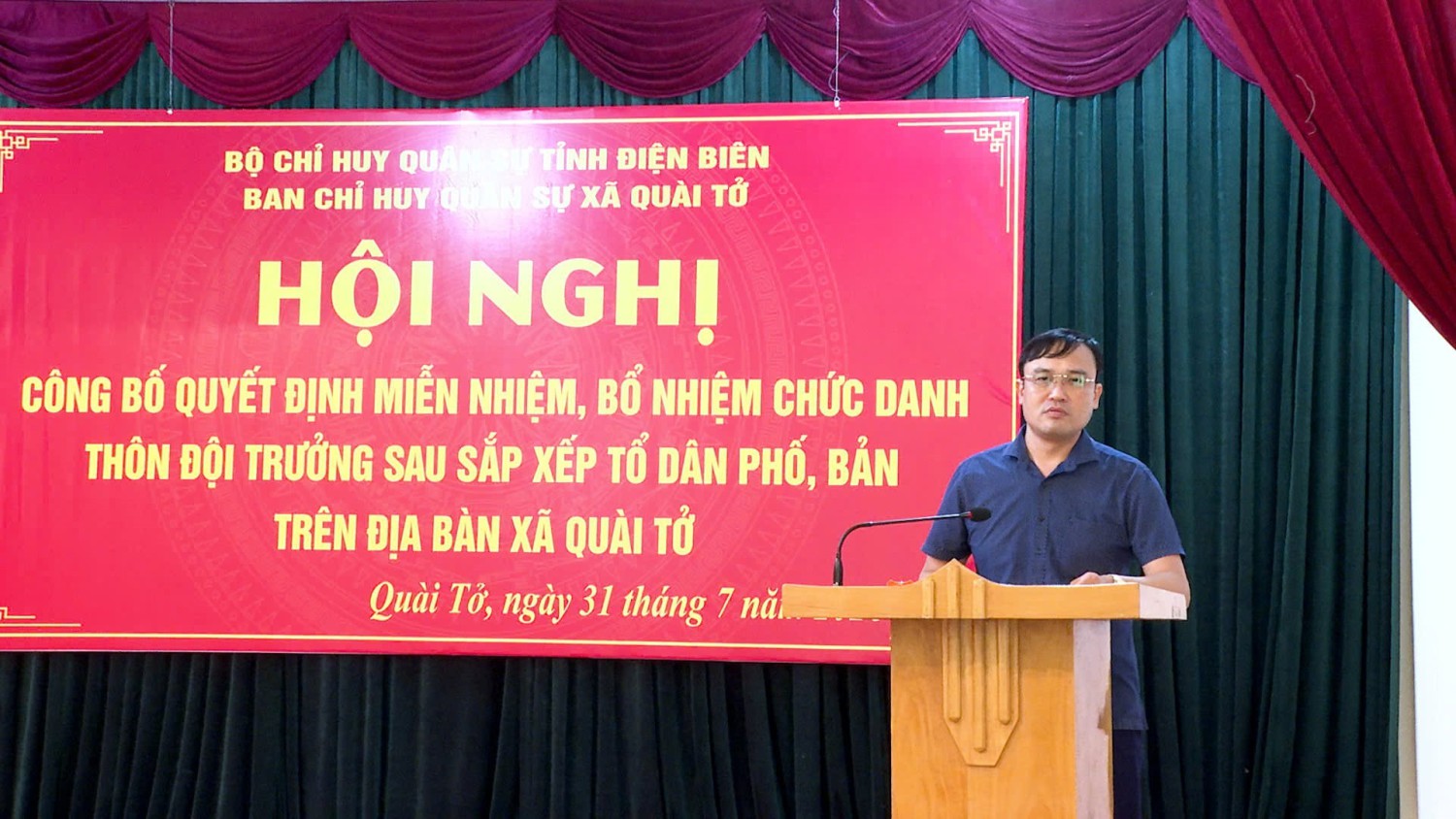 Hội nghị công bố quyết định miễn nhiệm, bổ nhiệm Thôn đội trưởng