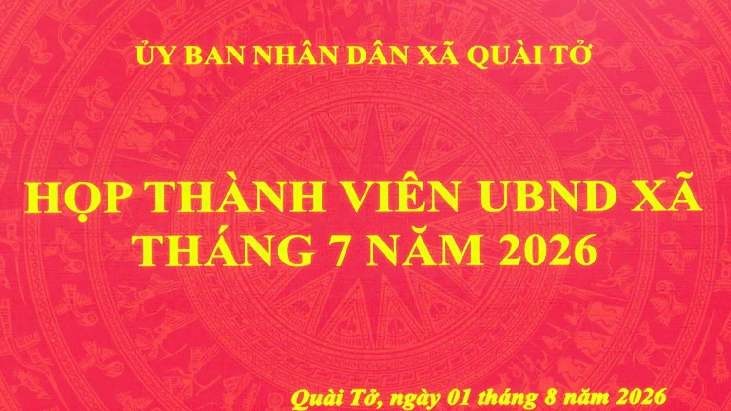 UBND xã Quài Tở họp thành viên triển khai nhiệm vụ trọng tâm tháng 8 năm 2026
