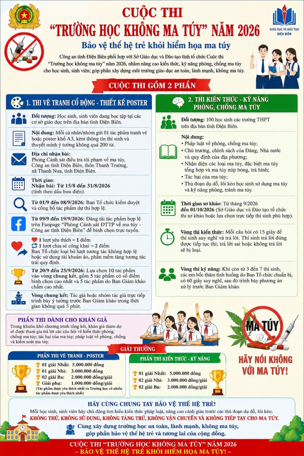 📢 THÔNG BÁO CUỘC THI “TRƯỜNG HỌC KHÔNG MA TÚY” NĂM 2026